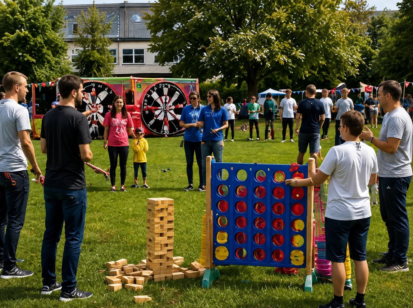 Attractions at a corporate fun day